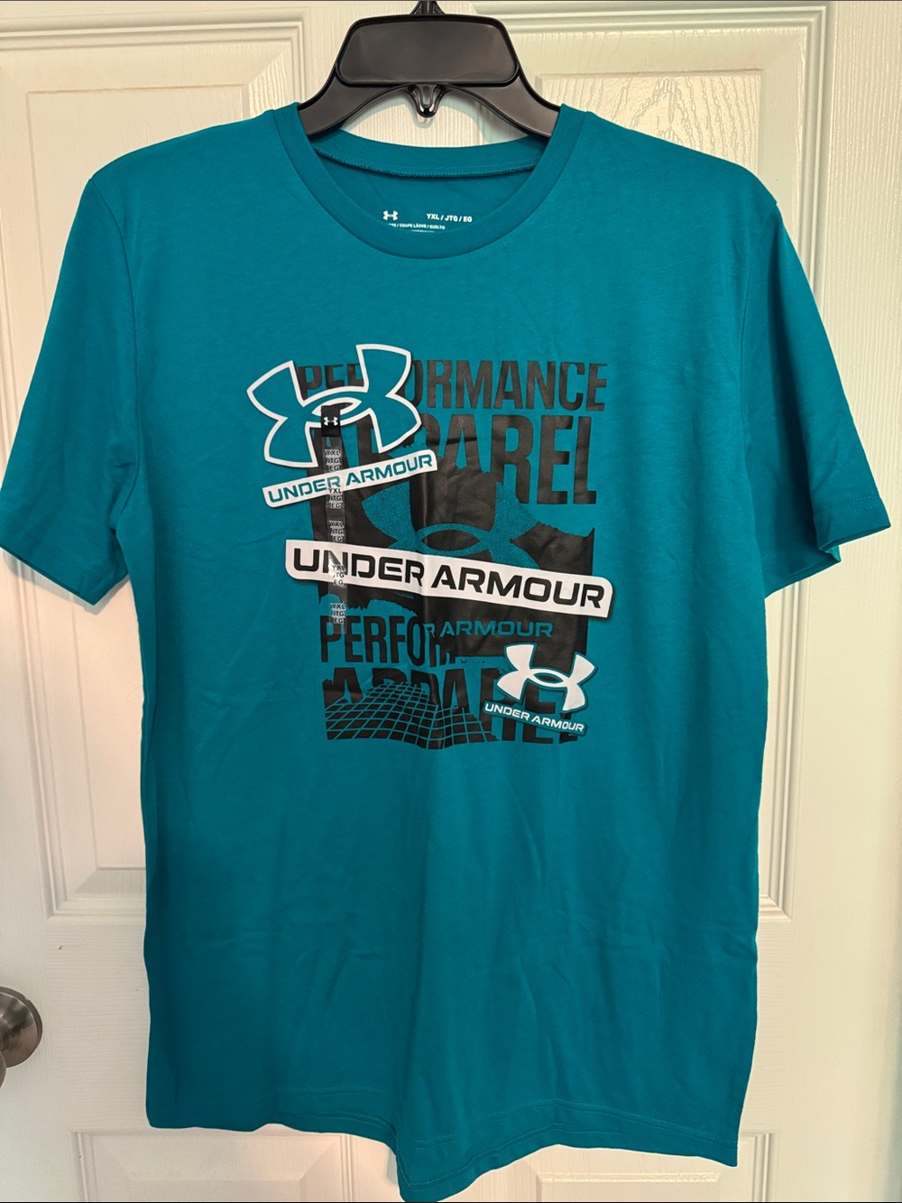 NWT Under Armour Boys Teal Graphic Logo Tee